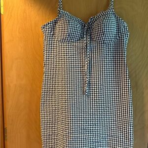 No Boundaries Black and White Gingham Midi Dress